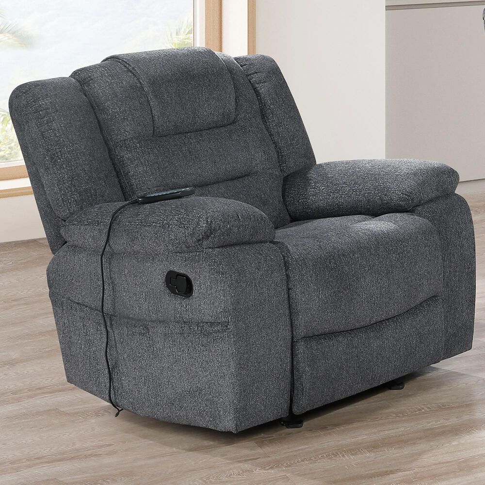 New Heritage Design Redondo Power Glider Recliner in Dark Gray, , large