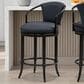Armen Living Otis Counter Height Stool with Night Life Blue Upholstery in Dark Brown, , large