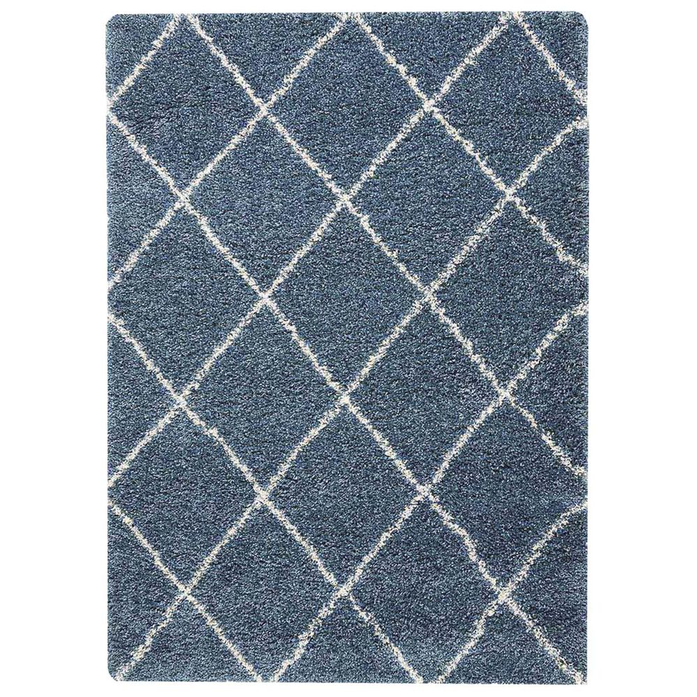 Nourison Brisbane BRI03 8"2" x 10" Slate Blue Area Rug, , large