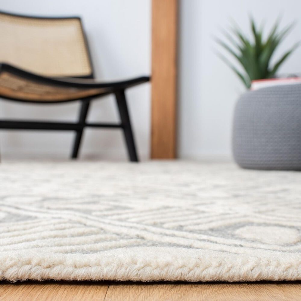 Safavieh Micro-Loop MLP262F 4&#39; x 6&#39; Gray and Ivory Area Rug, , large