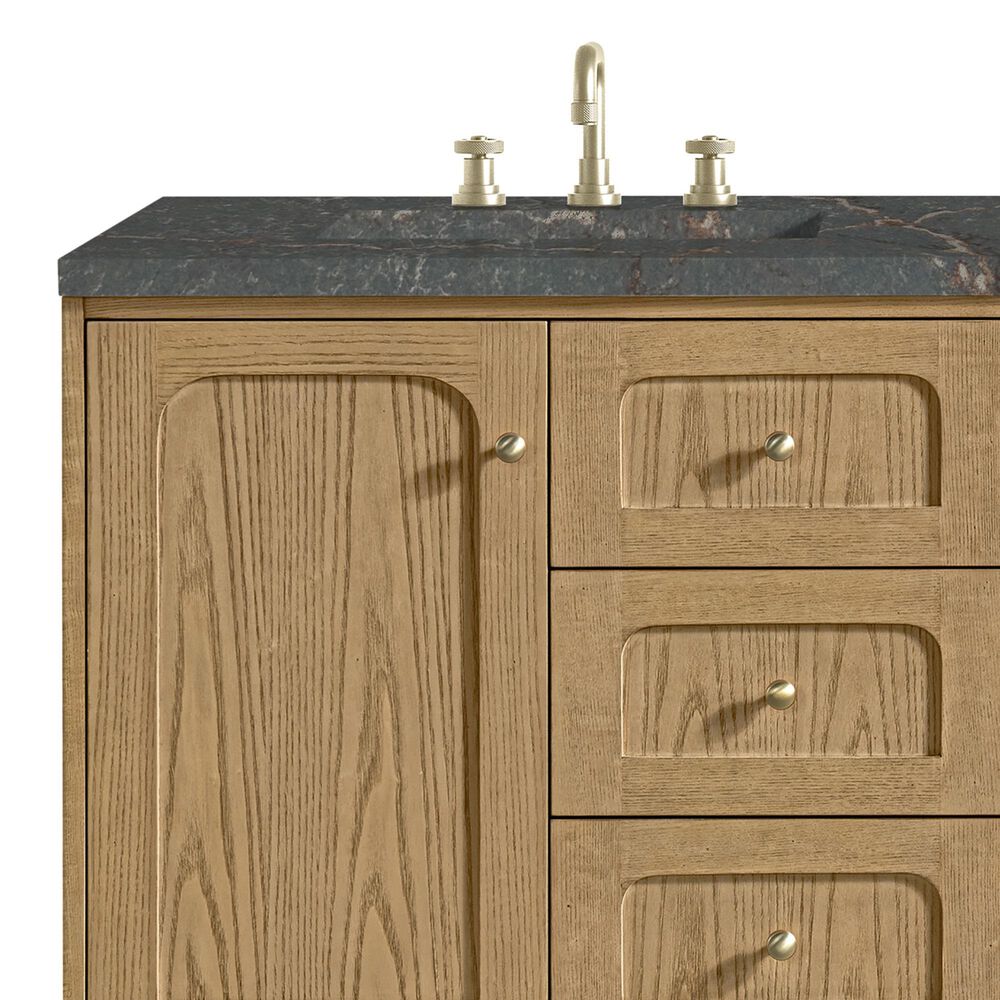 James Martin Vanities Laurent 60&quot; Double Bathroom Vanity in Light Natural Oak with 3 cm Parisien Bleu Quartz Top and Rectangular Sinks, , large