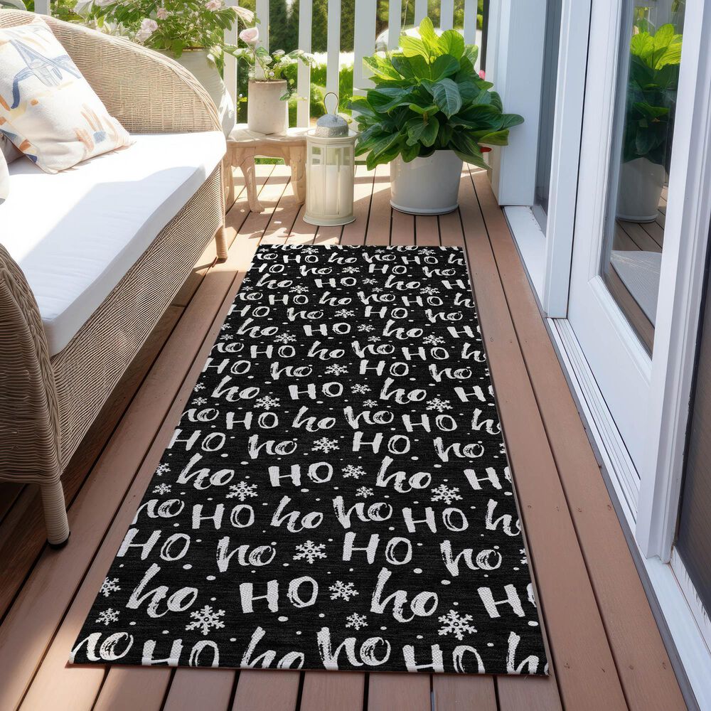Dalyn Rug Company Wonderland WN22 2&#39;3&quot; x 7&#39;6&quot; Black Indoor/Outdoor Runner, , large