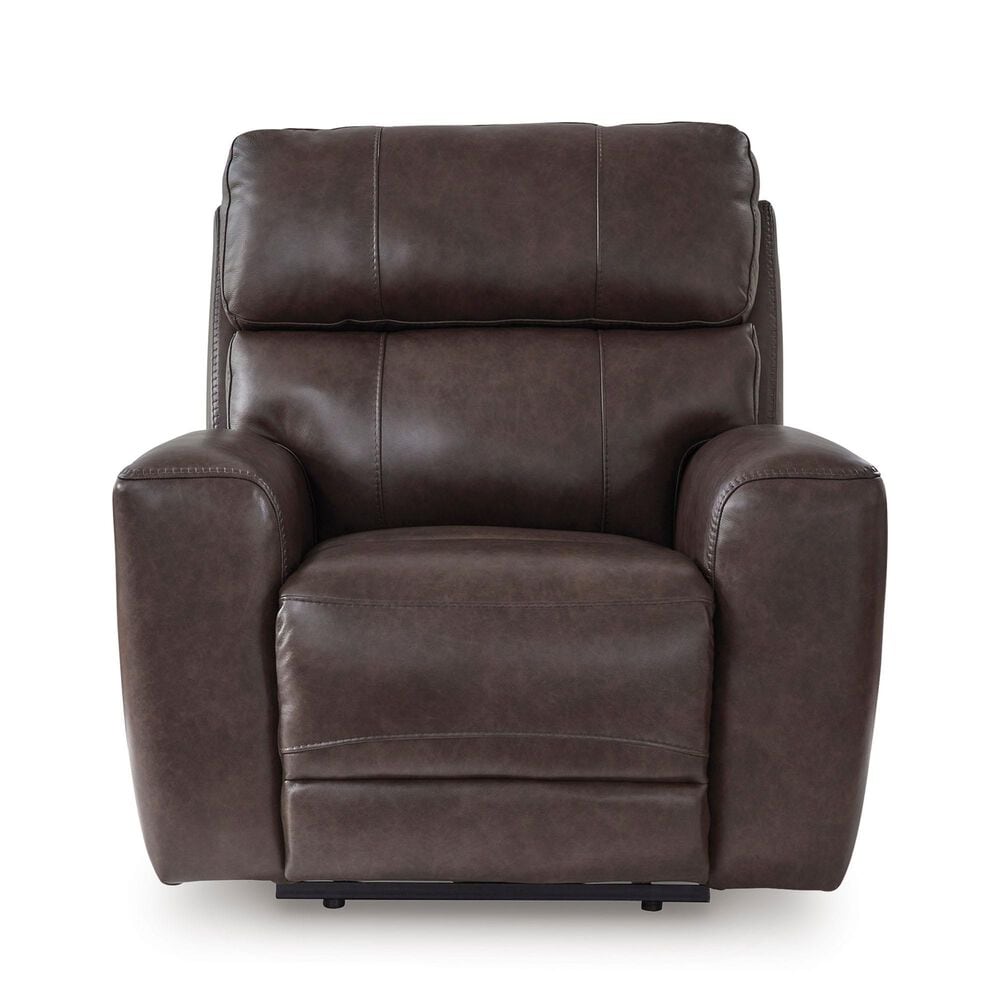 Ashley Crossplex Power Recliner with Adjustable Headrest in Smoke, , large