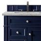 James Martin Vanities Brittany 30" Single Bathroom Vanity in Victory Blue with 3 cm Victorian Silver Quartz Top and Rectangular Sink, , large