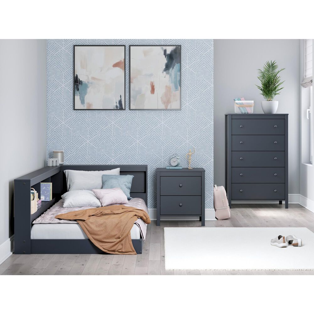 Ashley Simmenfort 5-Drawer Chest in Matte Navy Blue, , large
