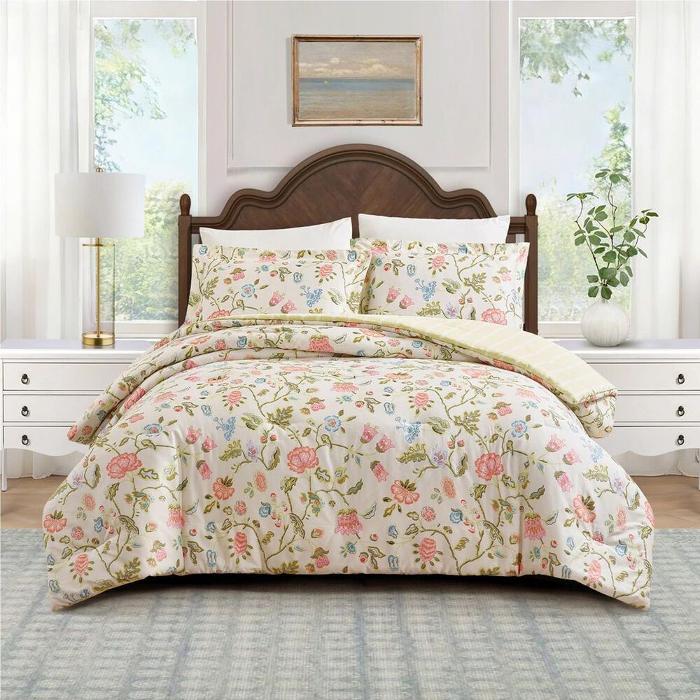 Peking Handicraft Sugar Mill 3-Piece King Reversible Comforter Set in Multicolor, , large