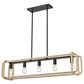 Golden Lighting Camden 5-Light Linear Pendant in Matte Black and Natural, , large