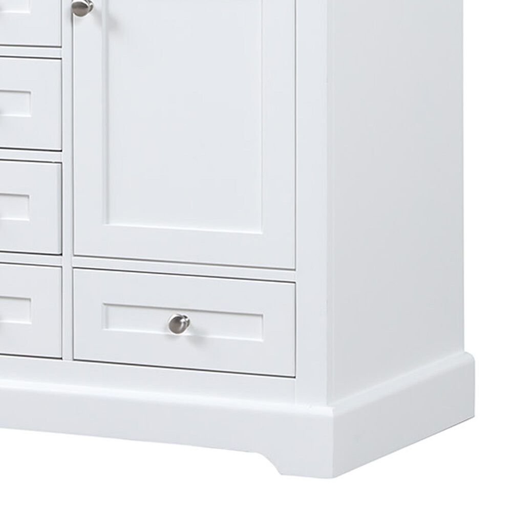 Lexora Home Dukes 48&quot; Double Bathroom Vanity in White with 2 cm White Cultured Marble Top and Rectangular Sinks, , large