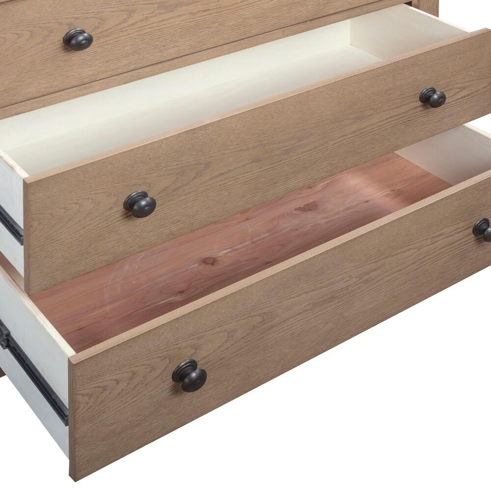 Riva Ridge Oxford 5-Piece King Panel Storage Bedroom Set in Tan with USB Ports, , large