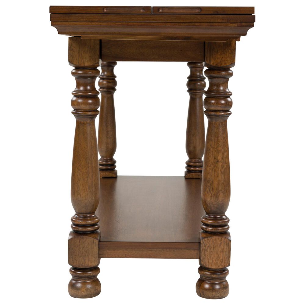 Ashley Sturlayne Flip-Top Sofa Table in Rich Brown, , large