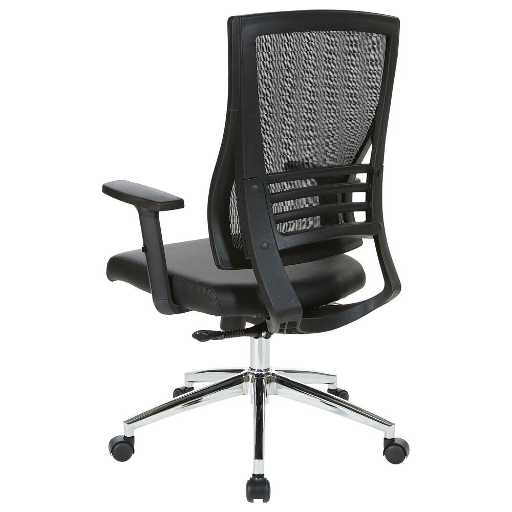 OSP Home Office Chair with Black Cushion with Chrome Finish, , large