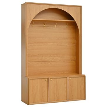 HOMLUX 4-Hook Hall Tree with Entryway Storage Bench in Natural, , large