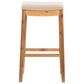 Linon Home Decor Claridge Bar Stool with Beige Cushion in Rustic Brown, , large