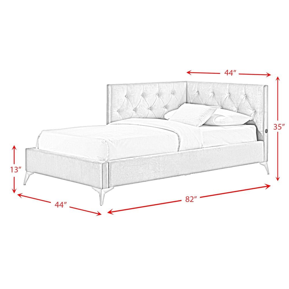 Mayberry Hill Twin Corner Bed in Grey, , large
