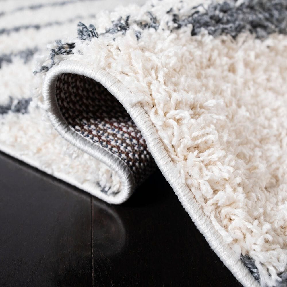 Safavieh Venus Shag VNS603B 2&#39;2&quot; x 6&#39; Ivory and Dark Grey Runner, , large