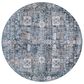 Surya Cardiff CDF-2309 Blue, Deep Teal, Medium Gray, Light Gray, Camel and Charcoal 7"10" Round Area Rug, , large