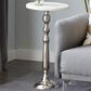 Uma Enterprises Pedestal Accent Table in Silver and White, , large