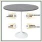 Leisuremod LeisureMod Verve Collection Modern Bar Height Table White Base with 36 Round Marble Grey Sintered Stone Top, , large