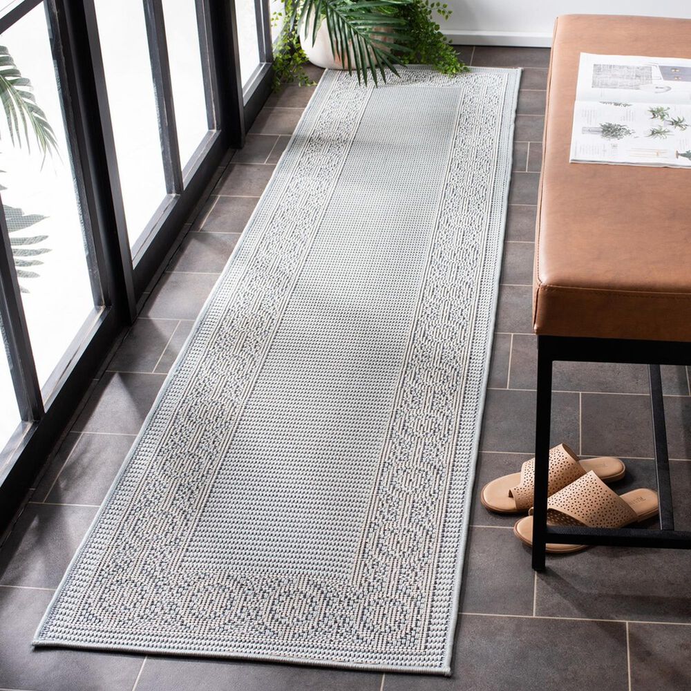Safavieh Bermuda 2&#39; x 8&#39; Light Blue and Ivory Indoor/Outdoor Area Performance Rug, , large