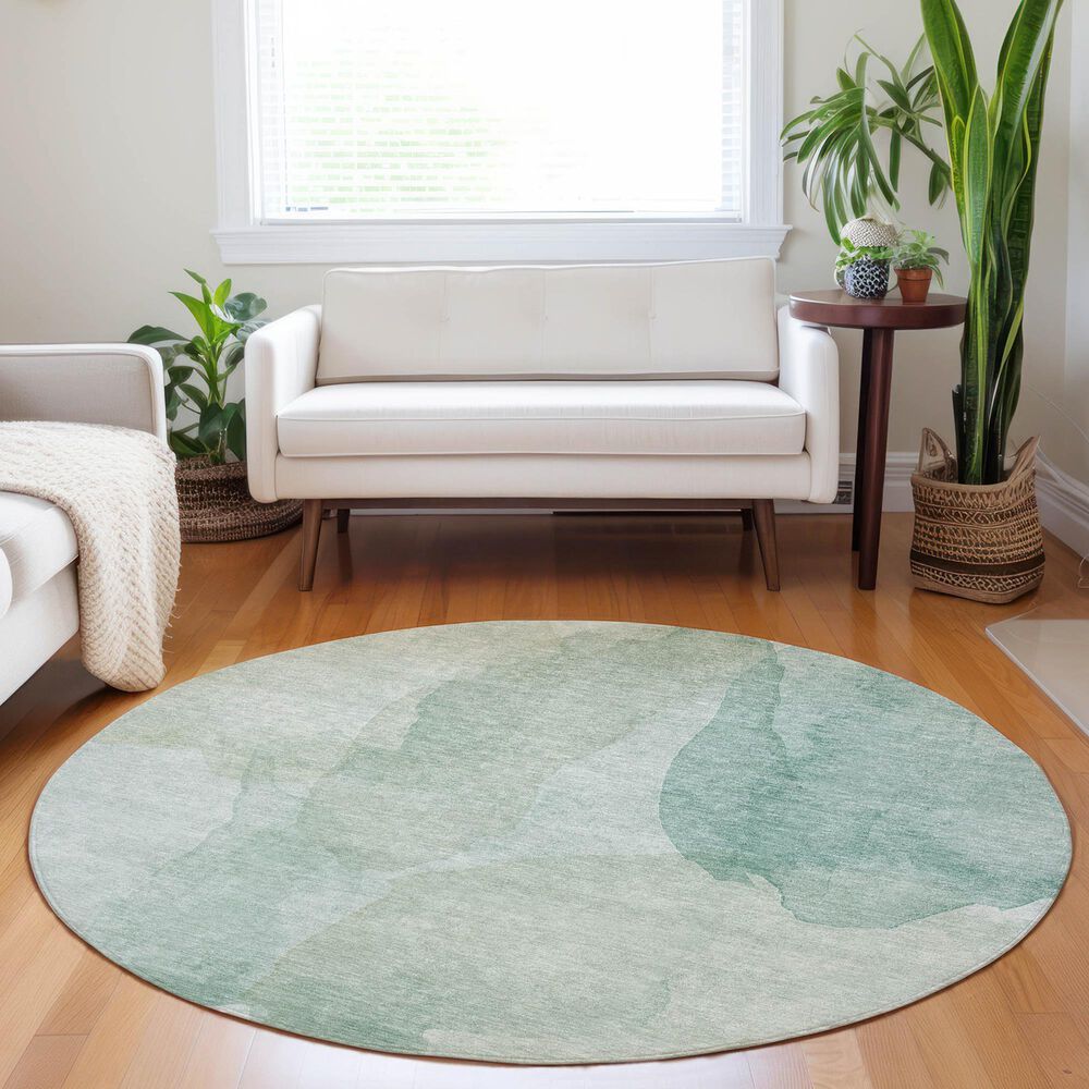 Dalyn Rug Company Ravenna RN12 8&#39; Round Aqua Area Rug, , large