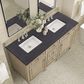 James Martin Vanities Lorelai 60" Double Vanity in Whitewashed Oak with 3 cm Charcoal Soapstone Quartz Top, , large