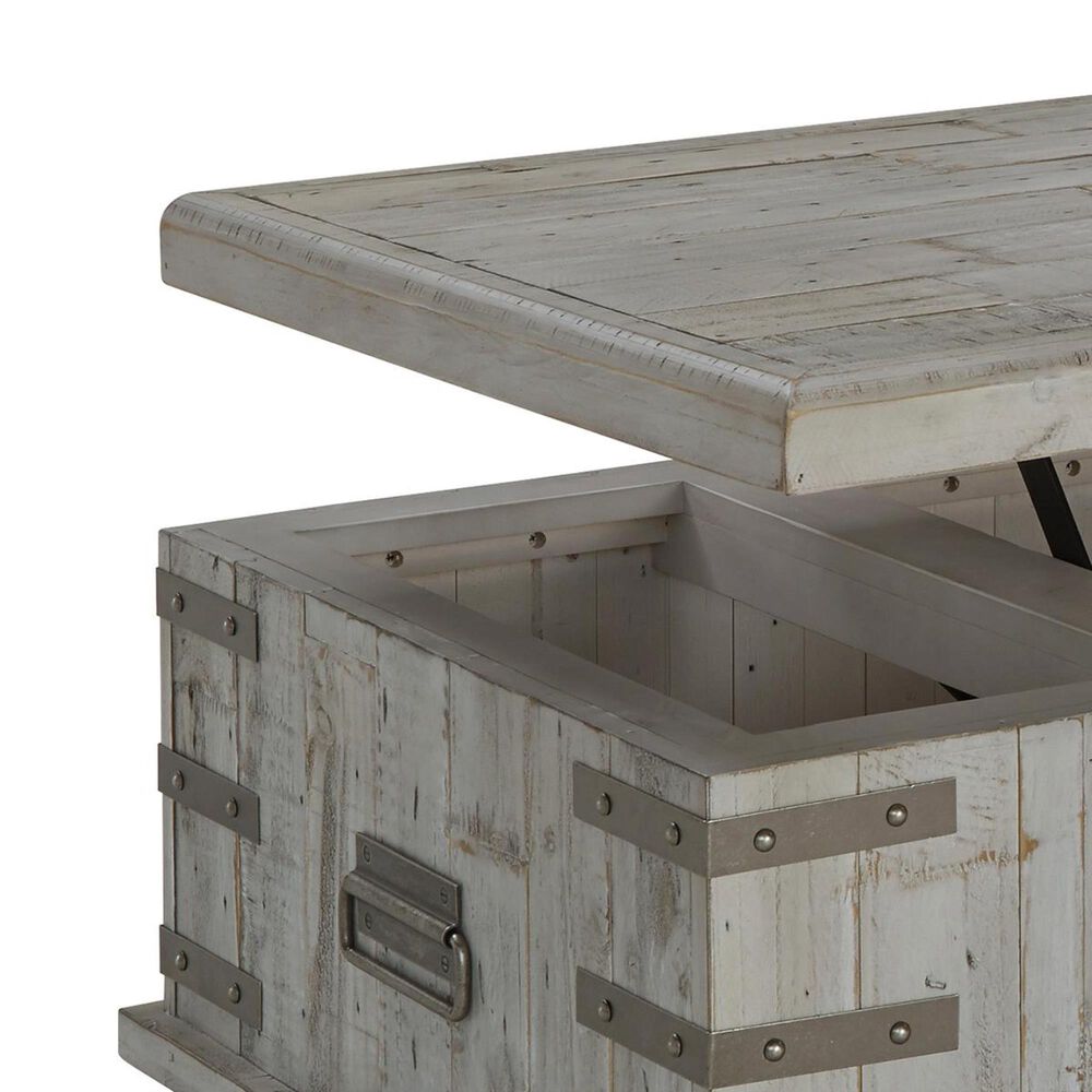 Ashley Carynhurst Lift Top Coffee Table in White Wash Gray, , large