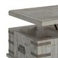 Ashley Carynhurst Lift Top Coffee Table in White Wash Gray, , large