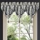 J. Queen New York Messina 40" x 21" Window Ascot Valance in Black, Grey and Silver, , large