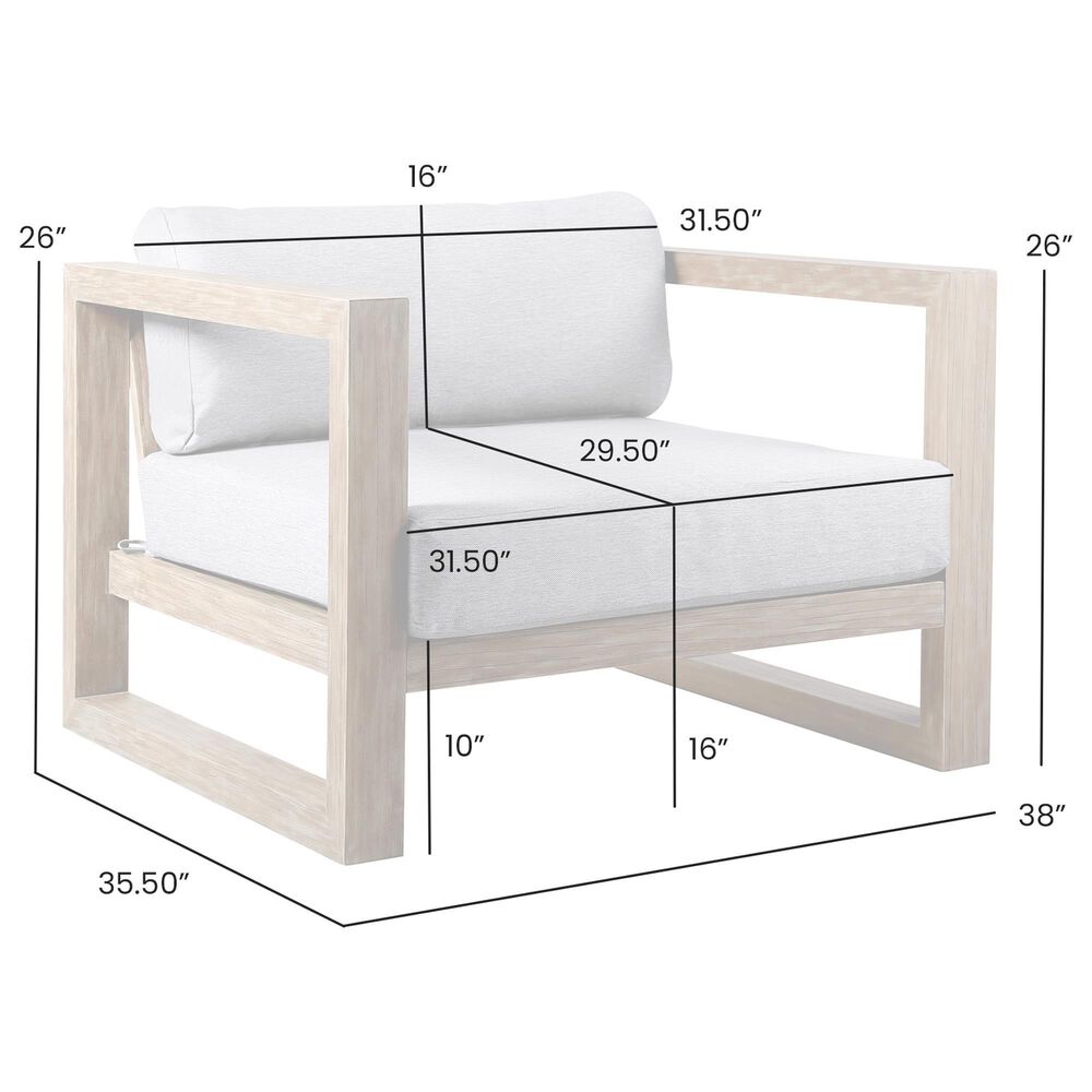 Hearth and Haven Paradise Outdoor Eucalyptus Wood Lounge Chair in Gray, , large
