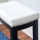 Linon Home Decor Claridge Bar Stool with White Cushion in Black, , large