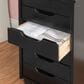 Linon Home Decor Cary 6-Drawer Rolling Cart in Black, , large