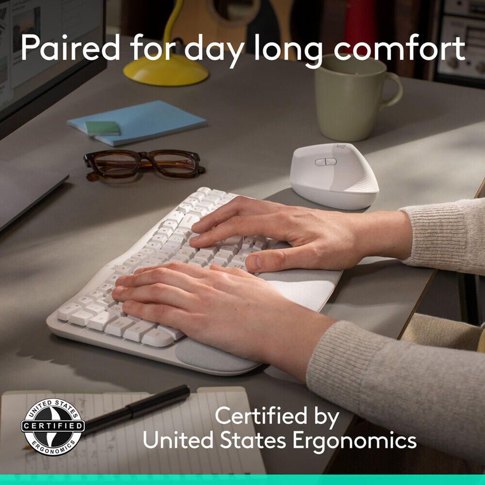 Logitech Ergo Wave Keys and Lift Combo in Off-White, , large