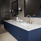 Lexora Home Castor 84" Double Bathroom Vanity in Blue with 2 cm White Carrara Marble Top and Rectangular Sinks, , large