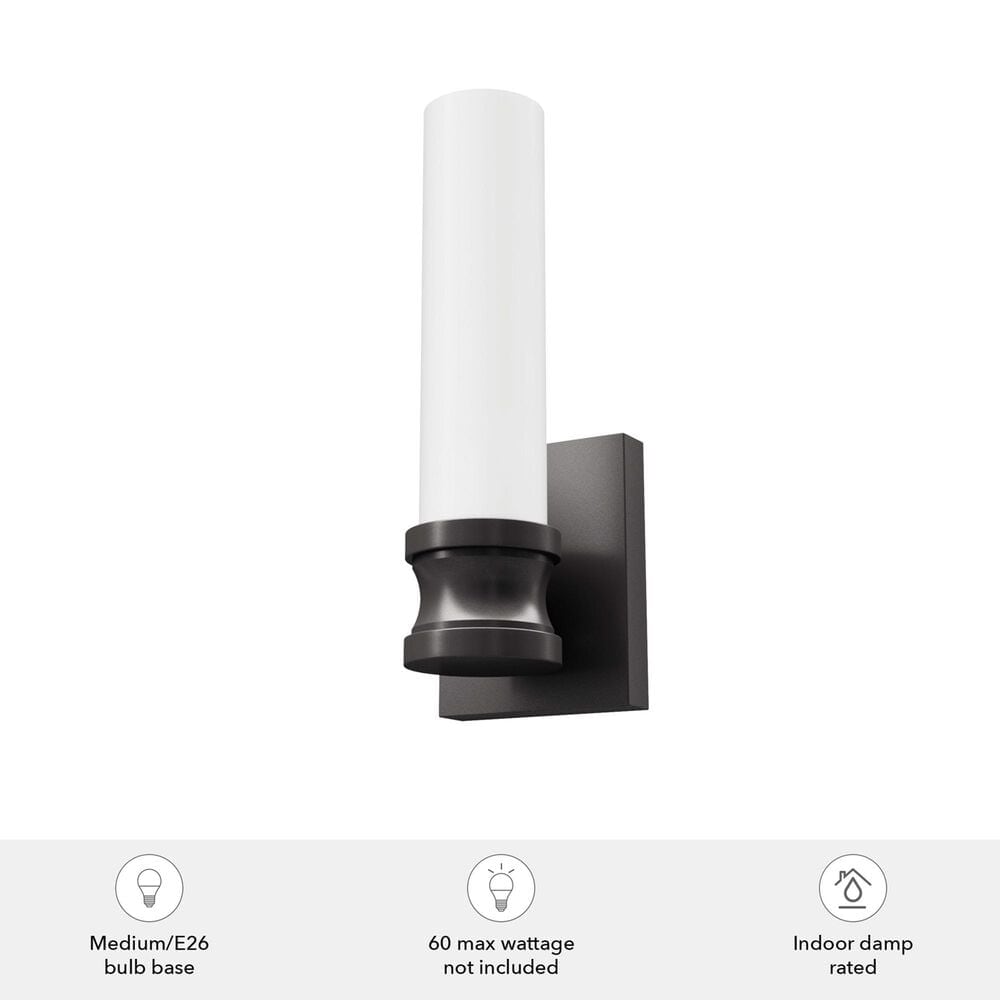 Hunter Lenlock 1-Light Wall Sconce with Cased White Shade in Noble Bronze, , large