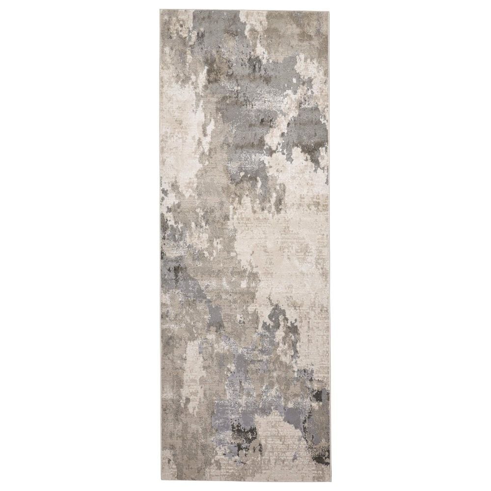 Feizy Prasad 3970F 2"10" x 7"10" Gray Runner, , large