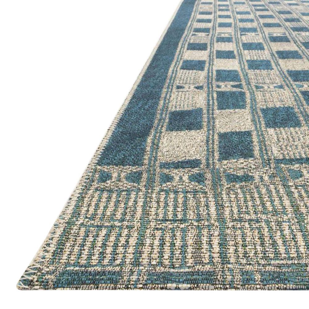 Loloi Mika 5&#39;3&quot; x 7&#39;8&quot; Blue and Ivory Area Performance Rug, , large