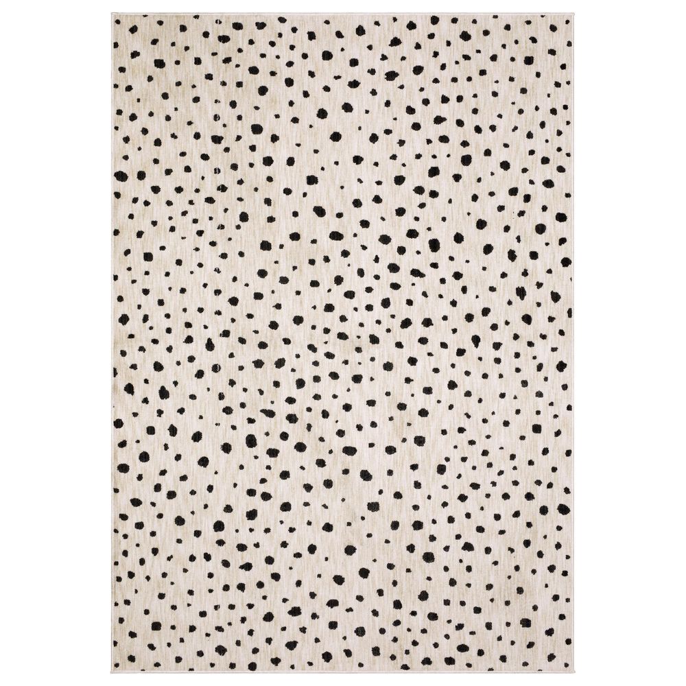 ROW by Oriental Weavers Hunter Polka Dots Beige and Black 3"3" x 5" Area Rug, , large