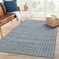 L&R Resources Bleached Naturals 5" x 7"9" Bleach, Blue and Ivory Area Rug, , large