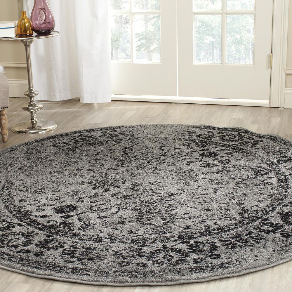 Safavieh Adirondack ADR109B-10R 10" x 10"  Grey/Black Round Rug, , large