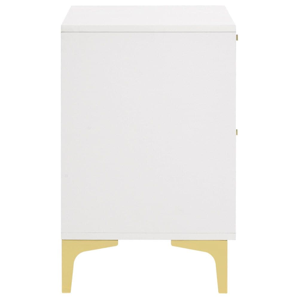 Pacific Landing Kendall 2-Drawer Nightstand in Gold and White, , large