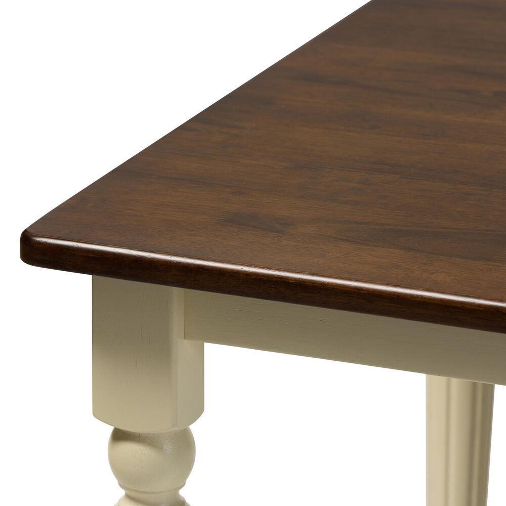 Baxton Studio Napoleon Dining Table in Antique cherry and Buttermilk - Table Only, , large