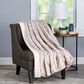 Timberlake Lavish Home Premium Faux Wolf Fur Blanket in Pearl White, , large