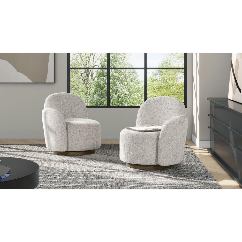 Jennifer Taylor Home Duo Right Arm Facing Swivel Accent Chair in Multi-Greige Beige, , large