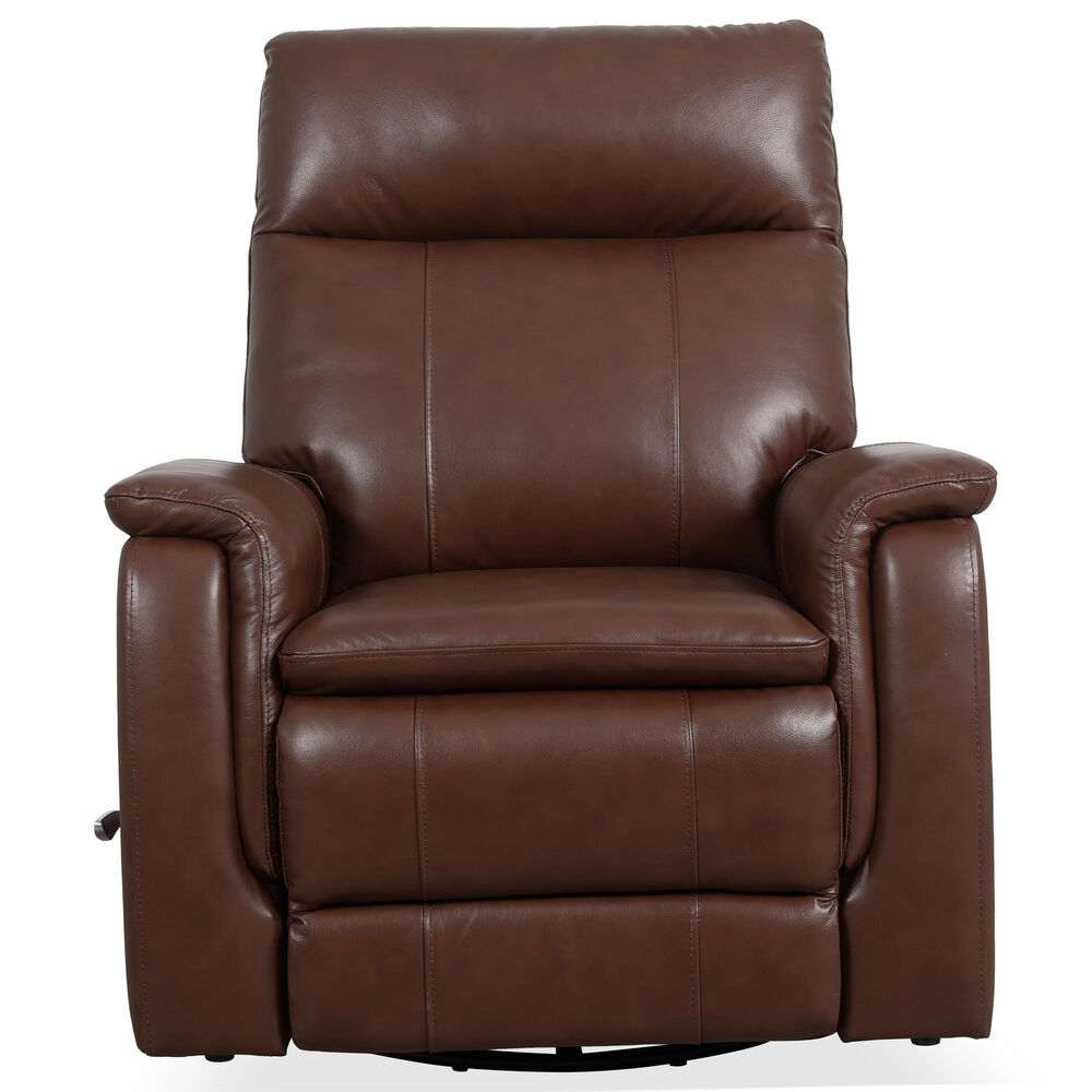 Oxford Furniture Leather Swivel Glider Recliner in Madrid Pecan, , large