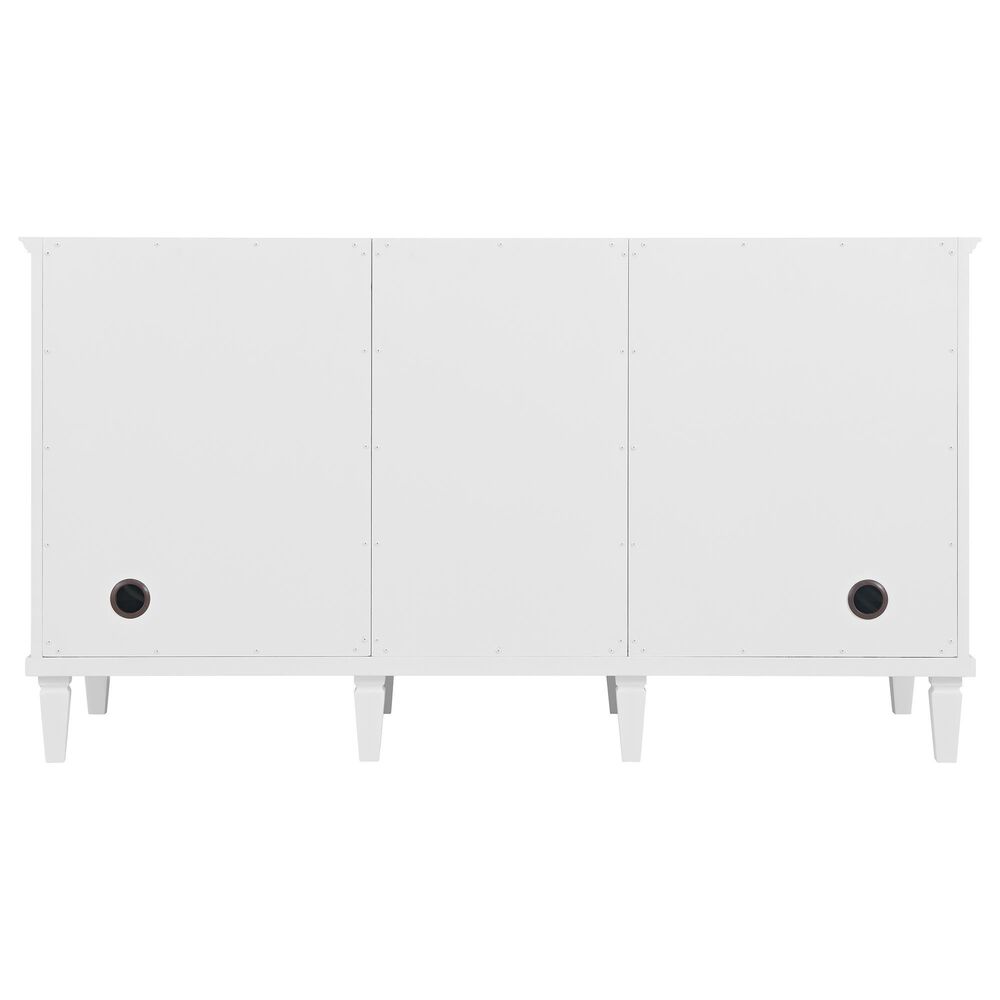 James Martin Vanities Lorelai 60" Double Bathroom Vanity in Bright White with 3 cm Ethereal Noctis Silestone Top, Rectangular Sinks and FreePower Wireless Charger, , large
