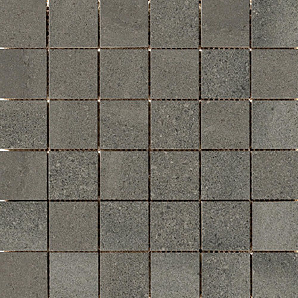 Emser Porto II Charcoal 2" x 2" on 12" x 12" Porcelain Mosaic Sheet, , large