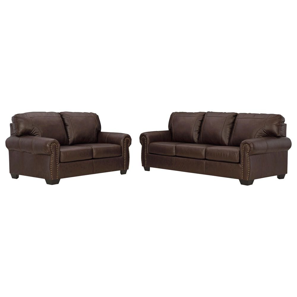 Ashley Colleton Stationary Sofa and Loveseat Set in Dark Brown, , large
