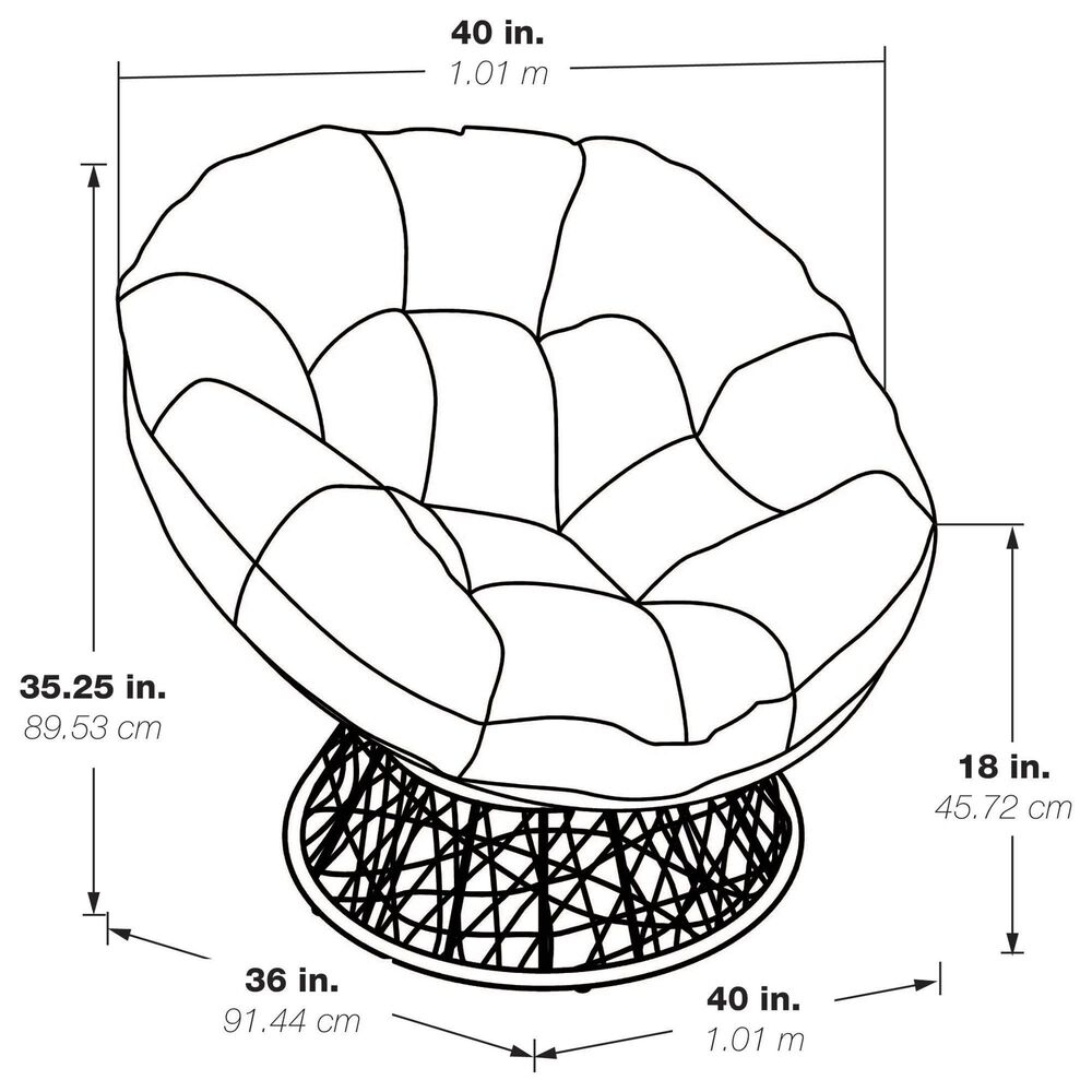 Valor Living Papasan Swivel Chair in Grey, , large