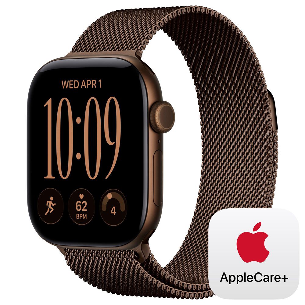 Apple Watch Series 12 (GPS) 42mm Dark Bronze Aluminum Case with Dark Bronze Milanese Loop and 2-Year AppleCare+, , large