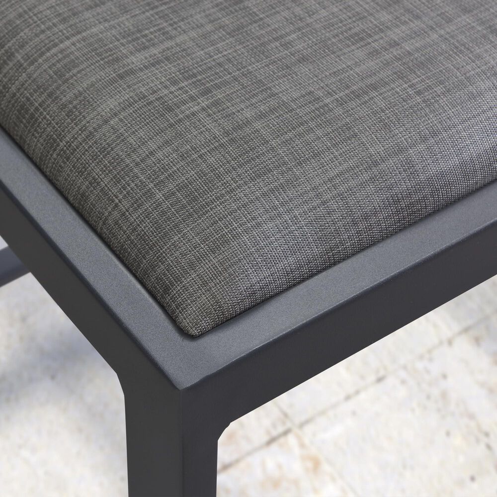 HOMLUX Outdoor Counter Stool with Open-Frame Backrest in Dark Grey (Set of 2), , large